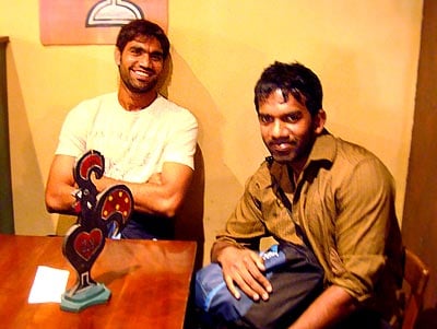 Munaf Patel with a friend