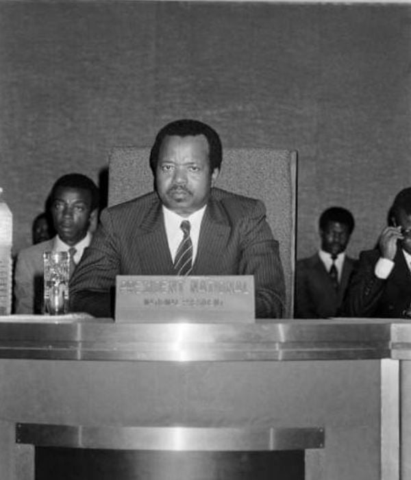 21 March 1985: Paul Biya during Cameroon National Union