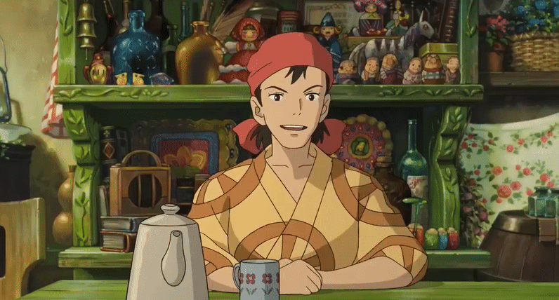 A gif of the character 'Kiriko,' voiced by Florence Pugh, from the English version of the Japanese animated film 'The Boy and the Heron' (2023)