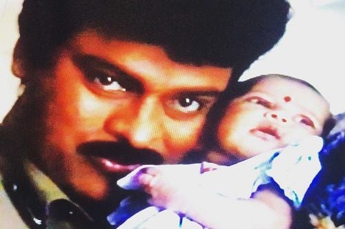 A Childhood Picture of Niharika Konidela With Chiranjeevi