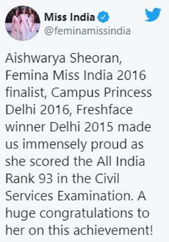 A Tweet for Aishwarya Sheoran