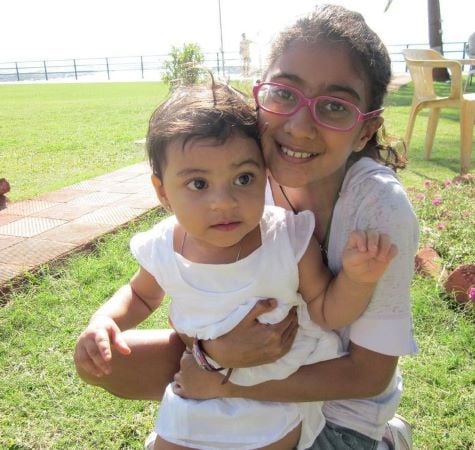 A baby picture of Alisah Sen with her sister Renee Sen