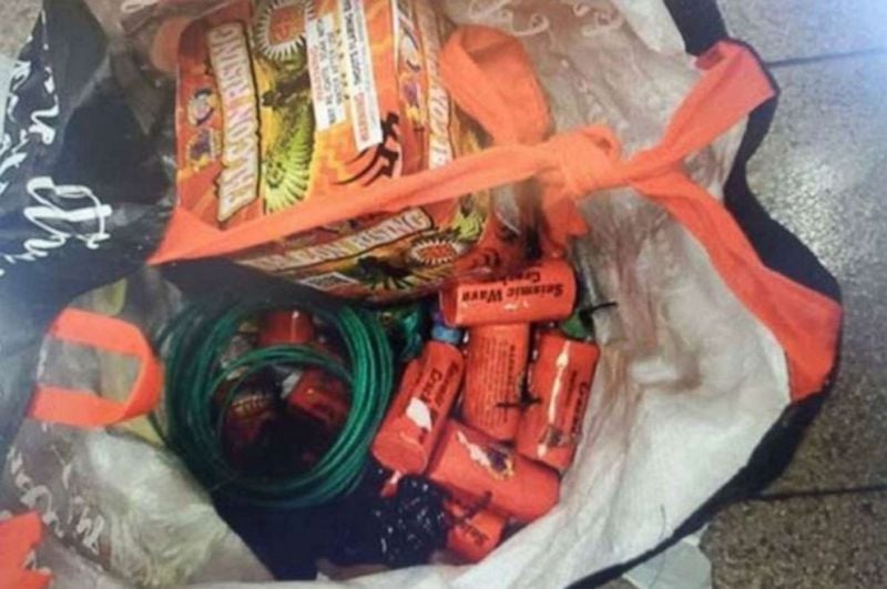 A bag was recovered from the 36th Street subway stop that contained commercial grade fireworks and smoke canisters, in Brooklyn, N.Y., on 12 April 2022