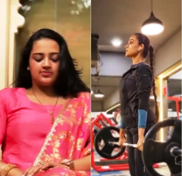 A before and after photograph of Ishita Shukla