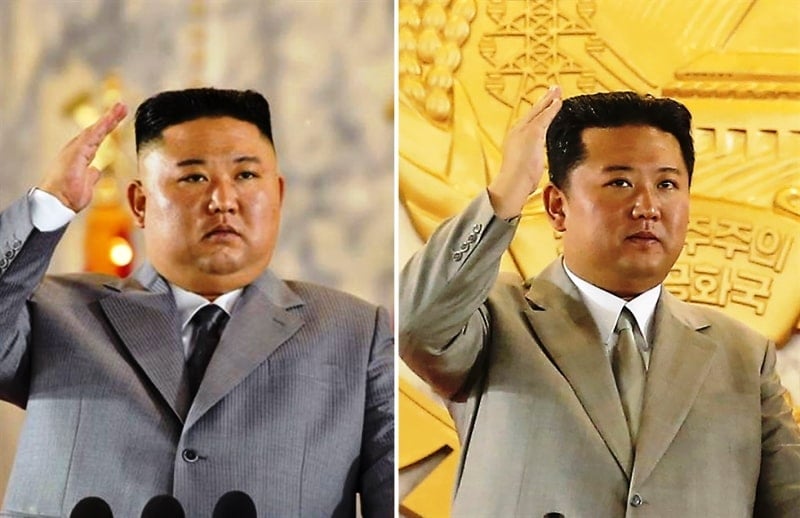 A before and after weight loss photo of Kim Jong-un