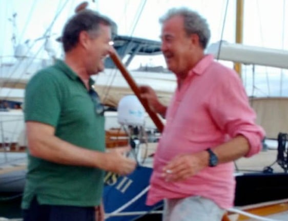 A blur picture of Piers Morgan with Jeremy Clarkson
