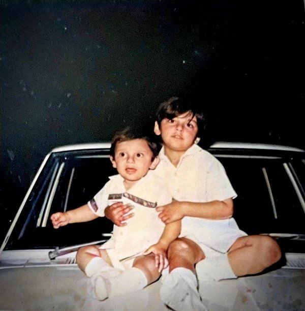 A childhood image of Junaid Sami Khan with his elder brother, Adnan Sami Khan