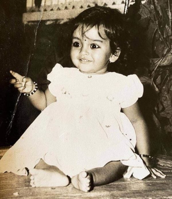 A childhood image of Renu Desai