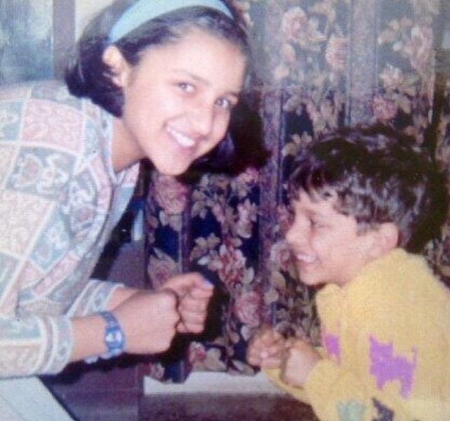 A childhood image of Shivang Chopra and his sister, Parineeti Chopra
