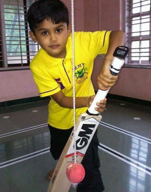 A childhood photo of Ayush Mhatre