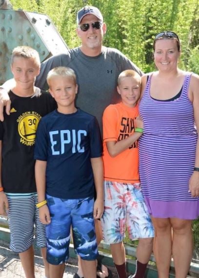 A childhood photo of Cooper Flagg with his siblings and parents