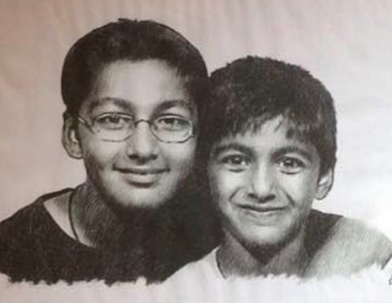 A childhood photo of Rohan Gurbaxani (right) with his elder brother