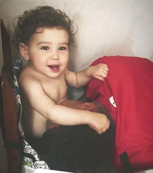 A childhood photo of Sergio Aguilera