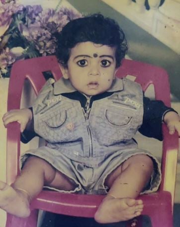 A childhood photo of Vignesh Puthur