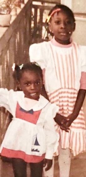 A childhood photo of Wendy Osefo (left)