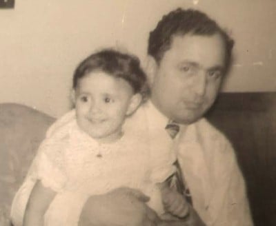 A childhood picture of Antonia Minnecola with her father