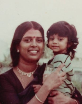 A childhood picture of Bala with his mother