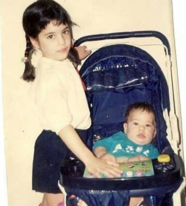 A childhood picture of Catalina Gorostidi with her brother
