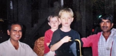 A childhood picture of Drew Hicks with his brother