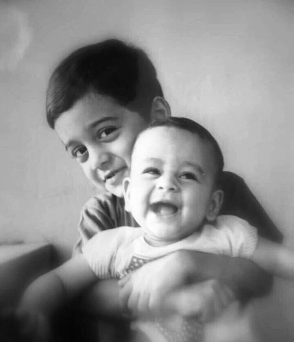 A childhood picture of Ganapathi S. Poduval with his elder brother, Chidambaram S. Poduval