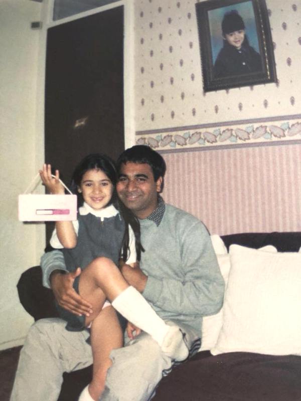 A childhood picture of Georgina Dsilva with her father