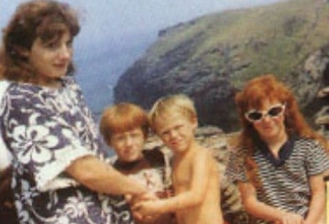 A childhood picture of Jerome Flynn with his mother, Fern, sister Kerry and brother Daniel