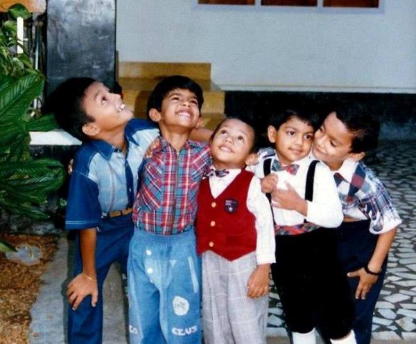 A childhood picture of Joseph Manu James (second from left)