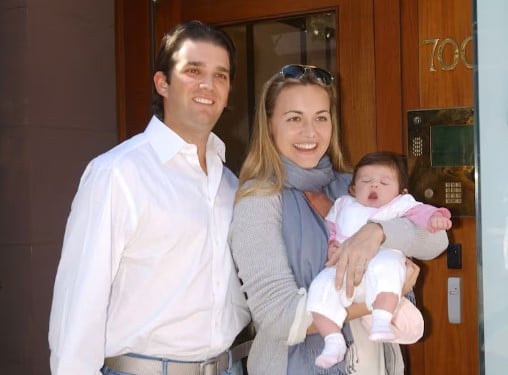 A childhood picture of Kai Trump with her parents