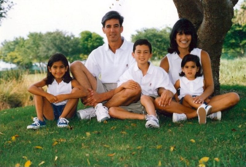 A childhood picture of Katie Miller (extreme left) with her family