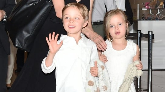 A childhood picture of Knox Léon Jolie-Pitt with Vivienne Jolie-Pitt