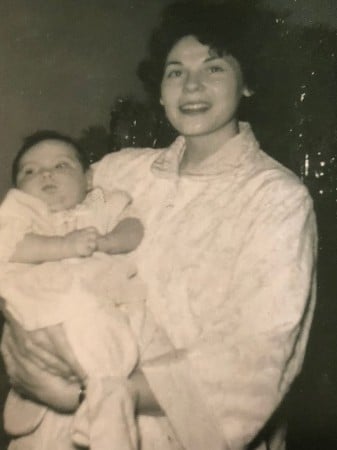 A childhood picture of Michael Madsen with his mother