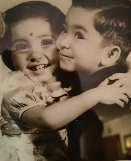 A childhood picture of Prahlad Kakkar with his sister