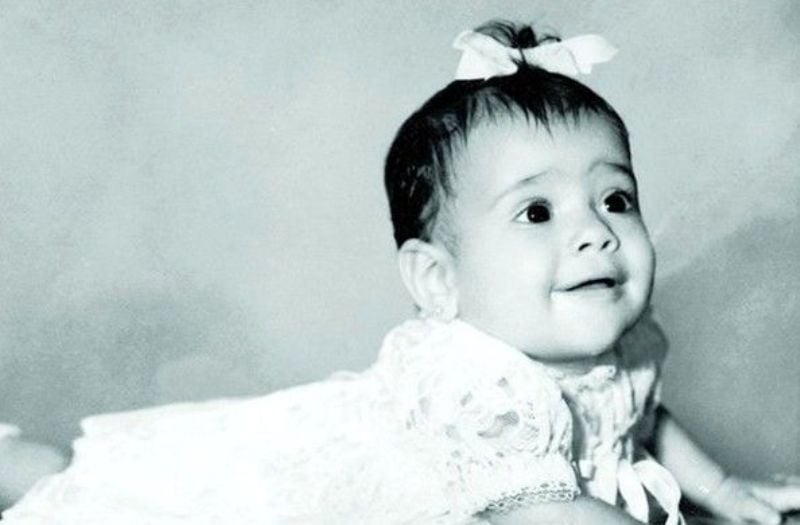 A childhood picture of Salma Hayek