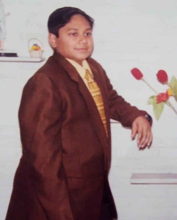 A childhood picture of Saransh Goila
