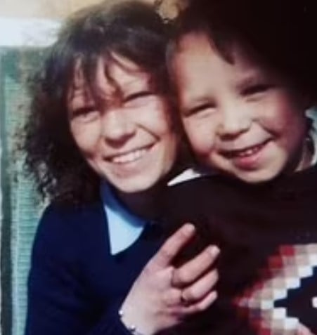 A childhood picture of Stephen Graham with his mother