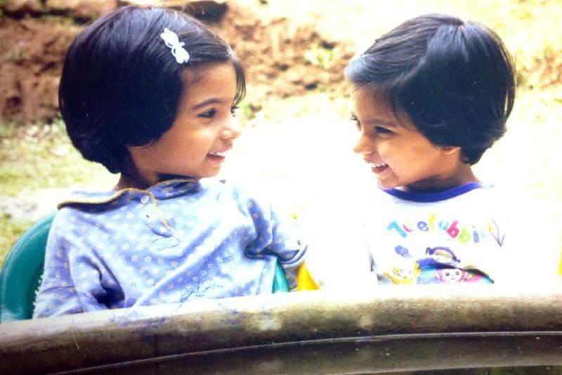 A childhood picture of Tarini Kalingarayar (left) with her sister, Shivani Kalingarayar