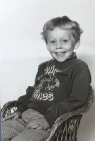 A childhood picture of Tom Hiddleston