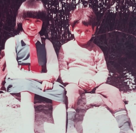 A childhood picture of Vikrant Kumar Jaitly with his sister
