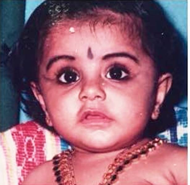 A childhood picture of actress Meera Nandan