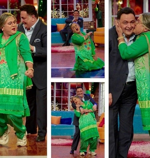 A collage of Ali Asgar with Rishi Kapoor