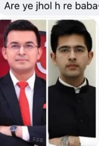 A collage of Shubhankar Mishra and Raghav Chadha