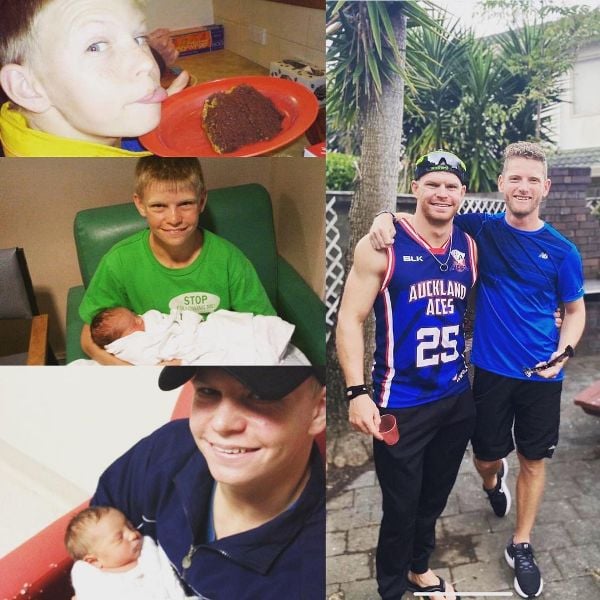 A collage of different photos of Glenn Phillips