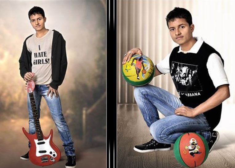 A collage of teenage photos of Manojit Mishra