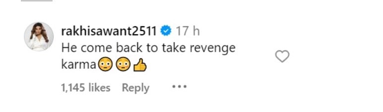 A comment by Rakhi Sawant on Domin Ayaan