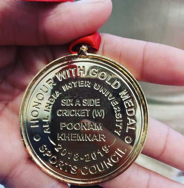 A medal awarded to Poonam Khemnar