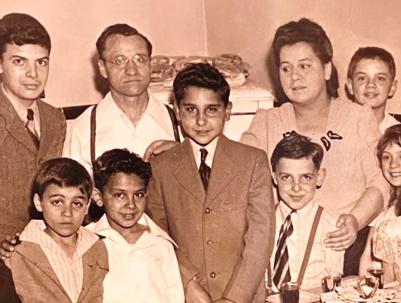 A old picture of Frank Caprio with his parents and siblings