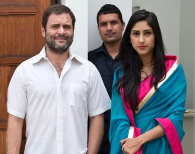 A photo of Aditi Singh with Rahul Gandhi