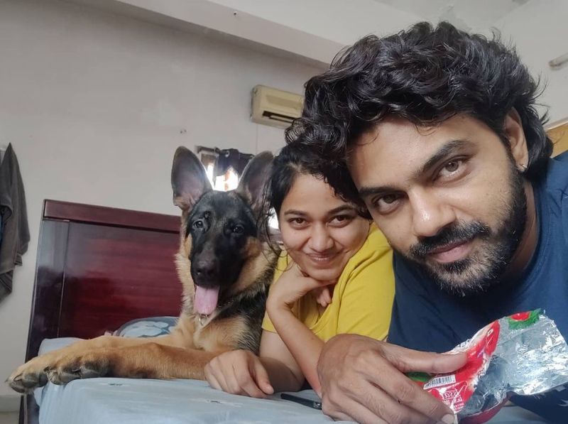 A photo of Arjun, Surekha Ambati, and Leo