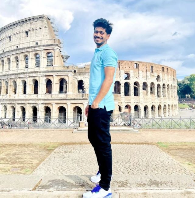A photo of Azhar Iqubal taken when he was vacationing in Italy