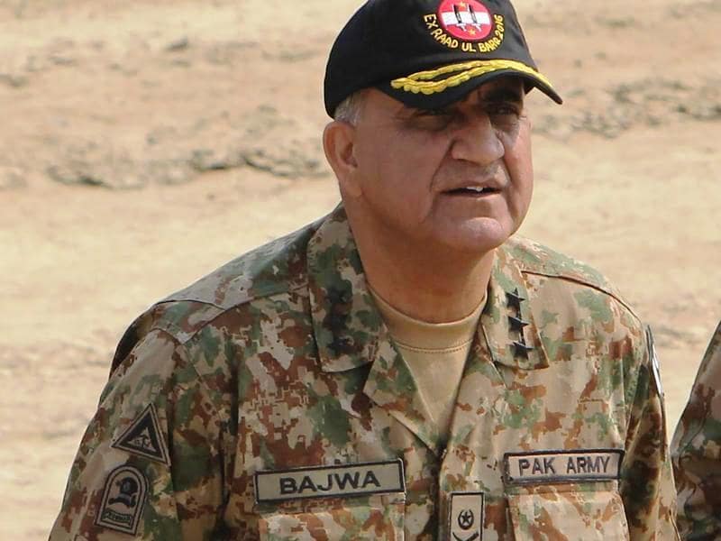 A photo of Bajwa taken while he was attending a military exercise in which X Corps took part under his command
